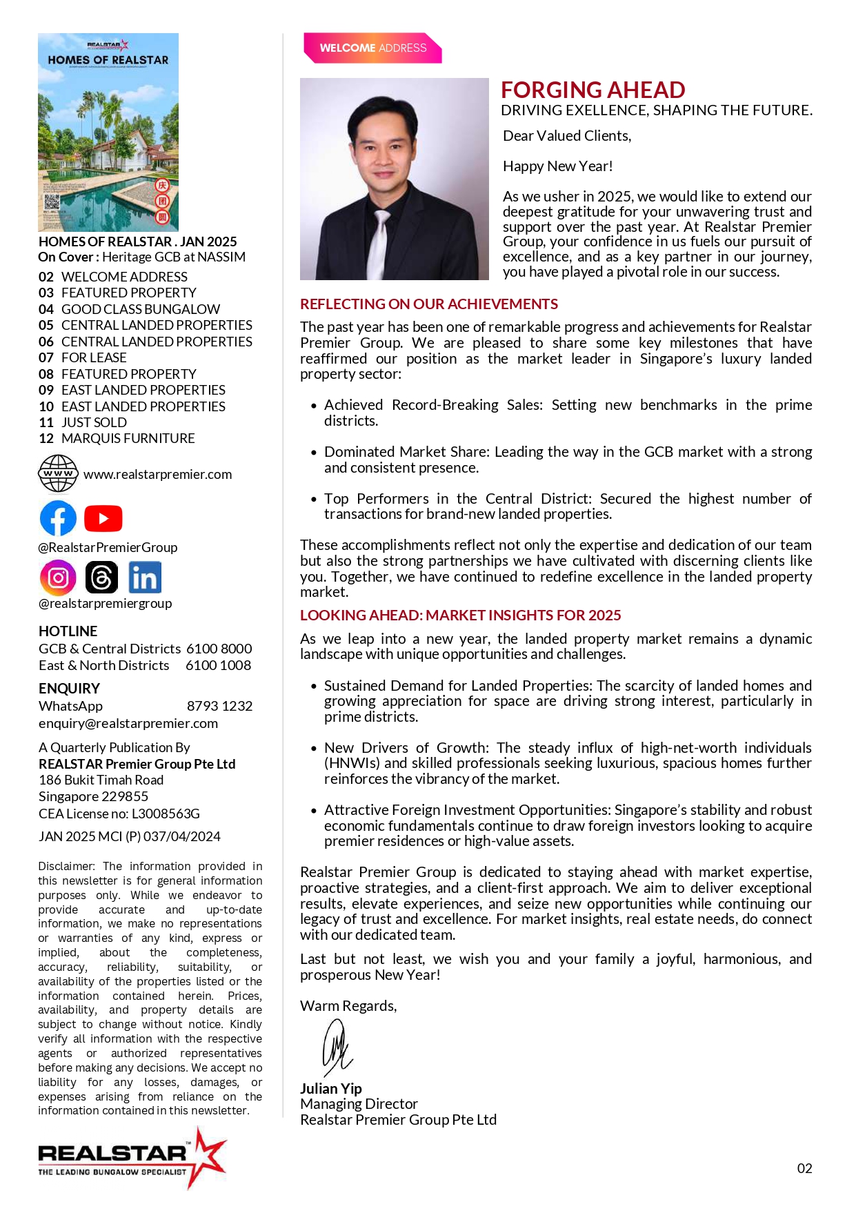 Issue 12 . Jan 2025 . Homes of Realstar page 2